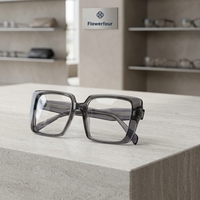 Montures de lunettes carrées grandes en acétate, monture optique pleine, lunettes optiques vintage, montures de lunettes carrées