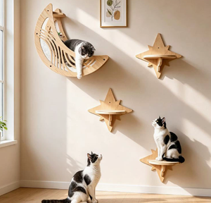 Hamaca de pared de madera para gatos, estante de pared para gatos, perchero para trepar, mueble de árbol para gatos de interior - Product Image 3