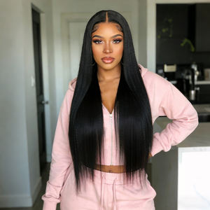 Extensiones de Cabello Humano Liso Yaki para Crochet, Color Negro Natural, Hechas a Mano, para Mujer, 100% Cabello Humano, Sin Enredos - Product Image 5