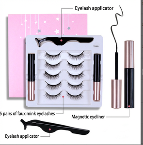 Juego de Pestañas Magnéticas 3D Hechas a Mano con Delineador Magnético, Pestañas Magnéticas Largas Naturales de PBT Hechas a Mano, Marca Privada - Product Image 2