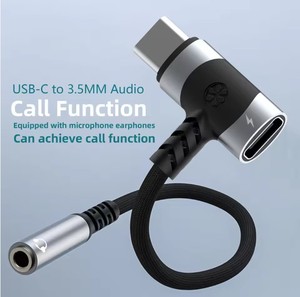 <span class=keywords><strong>Adaptateur</strong></span> de chargeur d'écouteurs USB-C 3,5 mm 2 en 1 avec prise <span class=keywords><strong>jack</strong></span> auxiliaire et microphone, dongle de cryptage à charge rapide PD pour tablette Android - Product Image 2