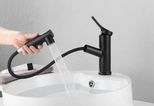 SANIPRO estrarre il lavandino del bagno nero lavabo lavabo spruzzatore gargarismi spazzolatura 3 modalità miscelatore lavabo freddo e caldo - Product Image 4