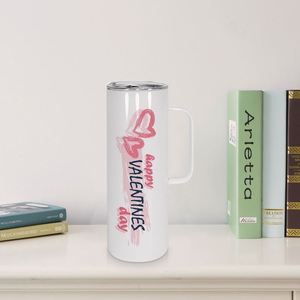 Gobelet isotherme droit en acier inoxydable à double paroi de 20 oz, sans BPA, de haute qualité, pour sublimation, avec poignée et paille, garde au chaud et au froid - Product Image 3