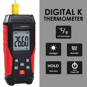 Termómetro Digital Tipo K con Termopar, Sonda de Acero Inoxidable, Sensor de Temperatura con Cable, Función de Retención de Datos y Retroiluminación - Product Image 3