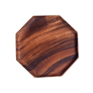 Solid Wood Octagonal <b>Trays</b> Acacia Wood Serving Platter For Hotel Coffee Tea Breakfast Fruit Snack Dish - Product Image 4