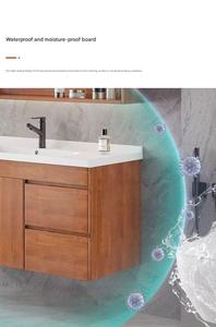 Meuble <span class=keywords><strong>de</strong></span> salle <span class=keywords><strong>de</strong></span> bain mural sur mesure, design moderne, nouveau modèle, avec vasque intégrée et ensemble WC - Product Image 5
