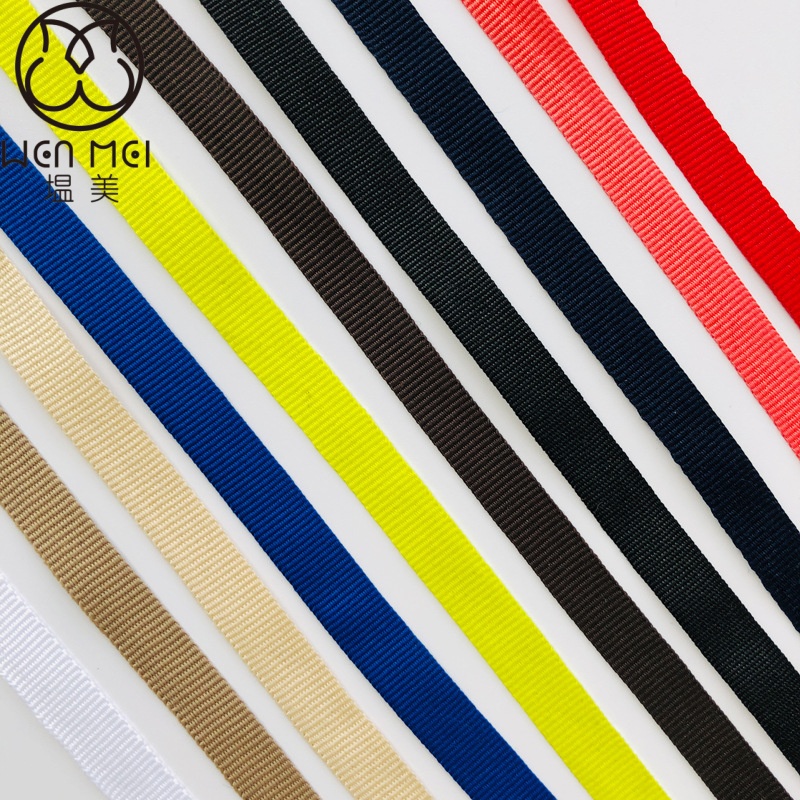 Wholesale Custom 10mm Colorful Flat Jacquard Ribbon Polyester Webbing Fabric for Bag and Belt