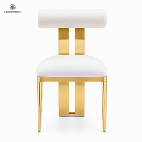 Chaises de banquet modernes en acier inoxydable doré empilables, élégantes et luxueuses, avec coussin, pour hôtel, mariage, événements, restaurant