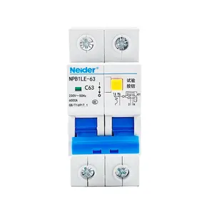 Neider NPB1LE-63 RCBO 1P + N 2P 3P 3P + N 4 tiang 6A 16A 32A 40A 63A 30ma 6/10kA pemutus arus