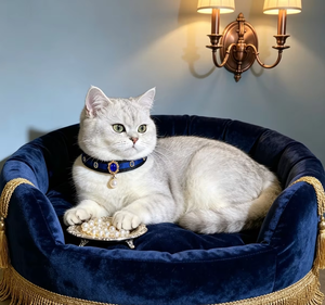 Collare per Animali Domestici Shixiaoji Originale in Poliestere con Strisce di Perle, Collana con Foto di <span class=keywords><strong>Gatto</strong></span> Stile Galleria d'Arte per Gattini Abyssinian, Chinchilla, Devon - Product Image 3