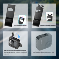 ECHAIN - Cubierta Lateral Deslizante para Batería Gopro-MAX, a Prueba de Polvo, Tapa Protectora Extraíble para Cámara, Puerto de Carga