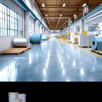 Peinture époxy autolissante pour sols, résistante à l'usure, sans poussière, haute brillance, pour parkings, entrepôts industriels, béton