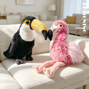 Peluche di Uccelli Tropicali Personalizzati, Realistici Fenicotteri e Tucani, Giocattoli Morbidi per Regali di Compleanno e Natale - Product Image 3