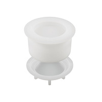 BS412 rond Pot de fleur moule carré bougeoir résine moule Silicone béton ciment bougie porte-pot moules
