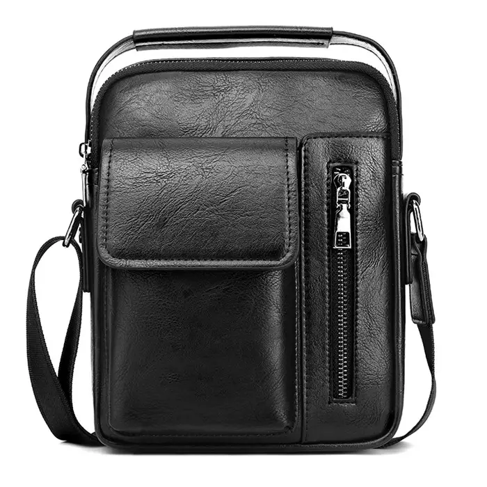 New Arrival Sling Bag Shoulder Bag Hot Fashion Black Custom PU Leather Tote Crossbody Bag For Man