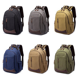 Sac à dos en toile solide personnalisé en gros pour hommes et femmes, sac à dos pour ordinateur portable, école, collège, étudiants, en gros avec poche pour poussette - Product Image 1