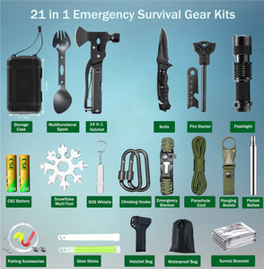Nuevo <span class=keywords><strong>Kit</strong></span> de Supervivencia 21 en 1 con Equipo Táctico y Suministros de Primeros Auxilios - Product Image 2