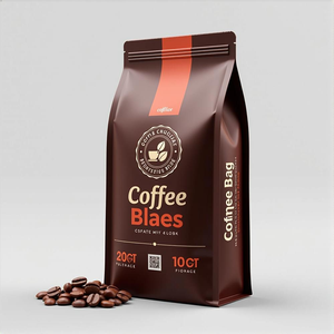 Sac à <span class=keywords><strong>café</strong></span> personnalisé avec valve et fermeture éclair, emballage en plastique à fond plat debout, imprimé, 500g, pochette en mylar mat en aluminium - Product Image 5