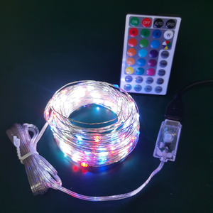 1/2/3/5/10/20/M RGB Copper Wire Lamp With 16 Colors <strong>Remore</strong> USB LED String Flower Wreath Wedding Christmas Decoration Lamp - Product Image 3