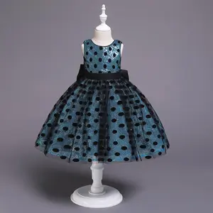 Robe d'été en velours pour fille, vêtements pour enfants, design redingote, prêt à poser, robe de princesse formelle pour anniversaire, 750