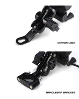 Support de téléphone pour vélo en forme de X avec chargeur USB 2.1A, support de téléphone pour moto, support de téléphone portable