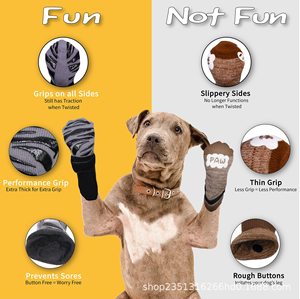 Calzini Antiscivolo per Cani, Scaldacapalle per Interni, Calzature per Animali Domestici, Calzini Traspiranti per Cuccioli, Coprigambe Antiscivolo Adatti per Cani di Taglia Media e Grande - Product Image 5