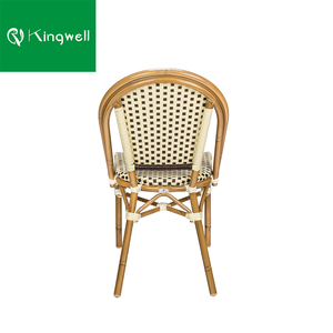 Chaises de jardin de style français, chaises de bistrot parisien pour salle à manger, chaises d'extérieur en plastique usagées, rotin - Product Image 2