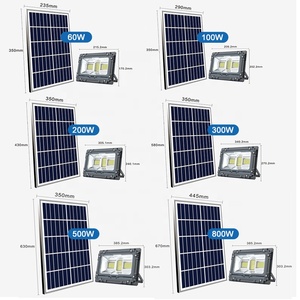 Đèn Led Năng Lượng Mặt Trời ETENDA 60W 100W 200W 300W 500W 800W Đèn Sân Vườn Năng Lượng Mặt Trời Ngoài Trời Lumen Cao AW - Product Image 2