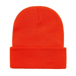 Unisex Knitted Beanie Hat Acrylic Fiber Warm Breathable Casual Winter Hat Adult Solid Color Round <b>Top</b> Cuffed Design - Product Image 4