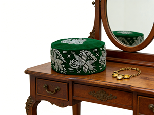 Tocado Yoruba para Hombre, Diseño Clásico Tradicional con Patrón de Hojas, Transpirable y Ecológico, de Seda, para Ceremonias - Product Image 2