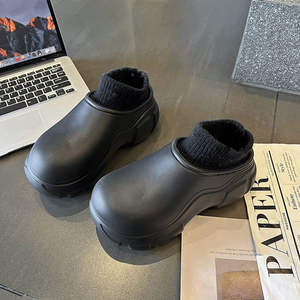 <span class=keywords><strong>Mules</strong></span> à talons hauts doublées de fourrure imperméables pour femmes sabots à talons compensés avec semelle intérieure confortable en EVA <span class=keywords><strong>Mules</strong></span> d'hiver antidérapantes - Product Image 1