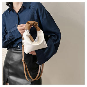 I-0323 Bolso de Mano Elegante para Mujer, Color Sólido, con una Sola Correa, para Uso Diario en Otoño/Invierno/Verano, Material PU, con Cierre - Product Image 5