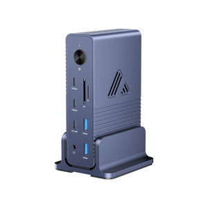 Base de Conexión para <span class=keywords><strong>Laptop</strong></span> de Aleación de Aluminio 18 en 1, 100W, 10gbps, <span class=keywords><strong>USB</strong></span> 3.0 Tipo <span class=keywords><strong>C</strong></span>, con Soporte para 4 Monitores Externos y Pantalla Múltiple - Product Image 2
