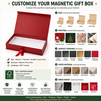 Boîte cadeau rigide à fermeture magnétique personnalisée avec ruban, couvercle à rabat, emballage en papier pour Noël, cosmétiques, bijoux, coffrets cadeaux