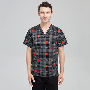 <span class=keywords><strong>Uniformes</strong></span> médicos con cuello en V <span class=keywords><strong>de</strong></span> estilo básico para mujeres y hombres, Tops estampados <span class=keywords><strong>de</strong></span> algodón puro, Tops exfoliantes estampados, <span class=keywords><strong>uniformes</strong></span> <span class=keywords><strong>de</strong></span> consultor estético - Product Image 6