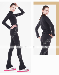 Completi con Giacche e <span class=keywords><strong>Pantaloni</strong></span> da Pattinaggio Artistico su Ghiaccio per Ragazza e <span class=keywords><strong>Donna</strong></span> con Strass, Tute da Sci Lucide, Abbigliamento Professionale da Allenamento per Pattinaggio su Ghiaccio - Product Image 3