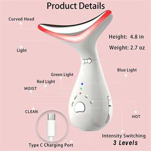 เครื่องนวดคอไฟฟ้าไฟ4สีลดริ้วรอยอุปกรณ์เสริมความงามสำหรับใบหน้าและลำคอ - Product Image 3