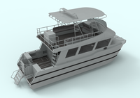 Yate Pequeño de Dos Pisos de 11.6m Personalizado con Flybridge, Catamarán de Aluminio para Pesca en Venta