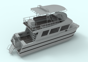 Petit yacht à deux étages personnalisé de 11.6m avec pont à mouches Catamaran en aluminium Bateau de pêche à vendre - Product Image 4