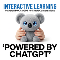 Peluche Électrique Intelligente ChatGPT Koala Gris avec LED et Options de Personnalisation pour la Recherche d'Informations Cloud