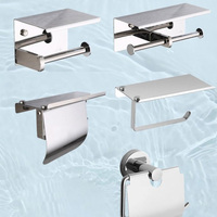 Support mural moderne en acier inoxydable 304 pour papier toilette et serviettes de bain d'hôtel, avec étagère multifonction pour téléphone, garantie 1 an
