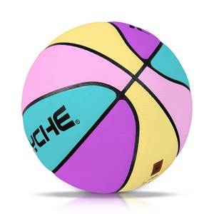 Balón de Baloncesto PSYCHE Personalizado de Goma Blanca, Tamaño 7, Cámara de Goma Natural, Balones de Práctica Duraderos que Cambian de Color para Entrenamiento - Product Image 1