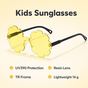 Kids Cartoon <b>Sunglasses</b> Lots Colors Gradient Petal Lens Rimless <b>Cute</b> Children Eyewear Party - Product Image 5