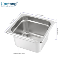 Hôtel Restaurant Traiteur Buffet Stockage des Aliments Crème Glacée Gelato Récipient Acier Inoxydable 1/6 Gastronorm GN Pan Récipient Alimentaire