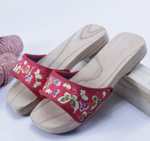 新款高品质女士木质拖鞋防滑出汗吸水舒适女士<span class=keywords><strong>Geta</strong></span>滑动凉鞋高跟鞋低价 - Product Image 6