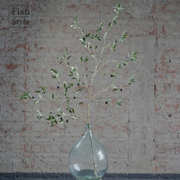 Branche d'olivier artificielle de 188 cm pour vase de sol, décoration de maison et d'hôtel, verdure commerciale, feuillage artificiel en gros pour usine