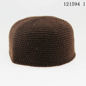 Warm Handmade Yarn Taqiyah Hat, Solid Color Islamic Men's Headwear, Yaseen, Breathable, Suitable for All Seasons - Product Image 1