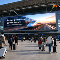 Écran LED extérieur en aluminium MICLED P4.44-P10, mur vidéo IP66 étanche, luminosité 7500cd, publicité pour gares ferroviaires, vente en gros