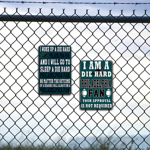 ป้ายโลหะสำหรับแฟนกีฬา ฉันเป็นแฟนฟิลาเดลเฟียที่แท้จริง ตกแต่งห้องเล่นเกมหรือห้องพักผ่อน - Product Image 4