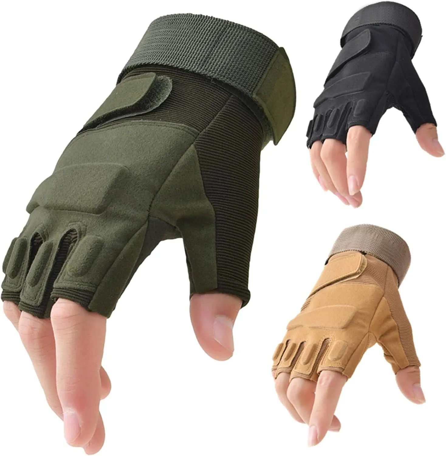 Outdoor Gloves Tactics Cloth Half Finger Shockproof Breathable Bike Gloves Sports Protective Gloves